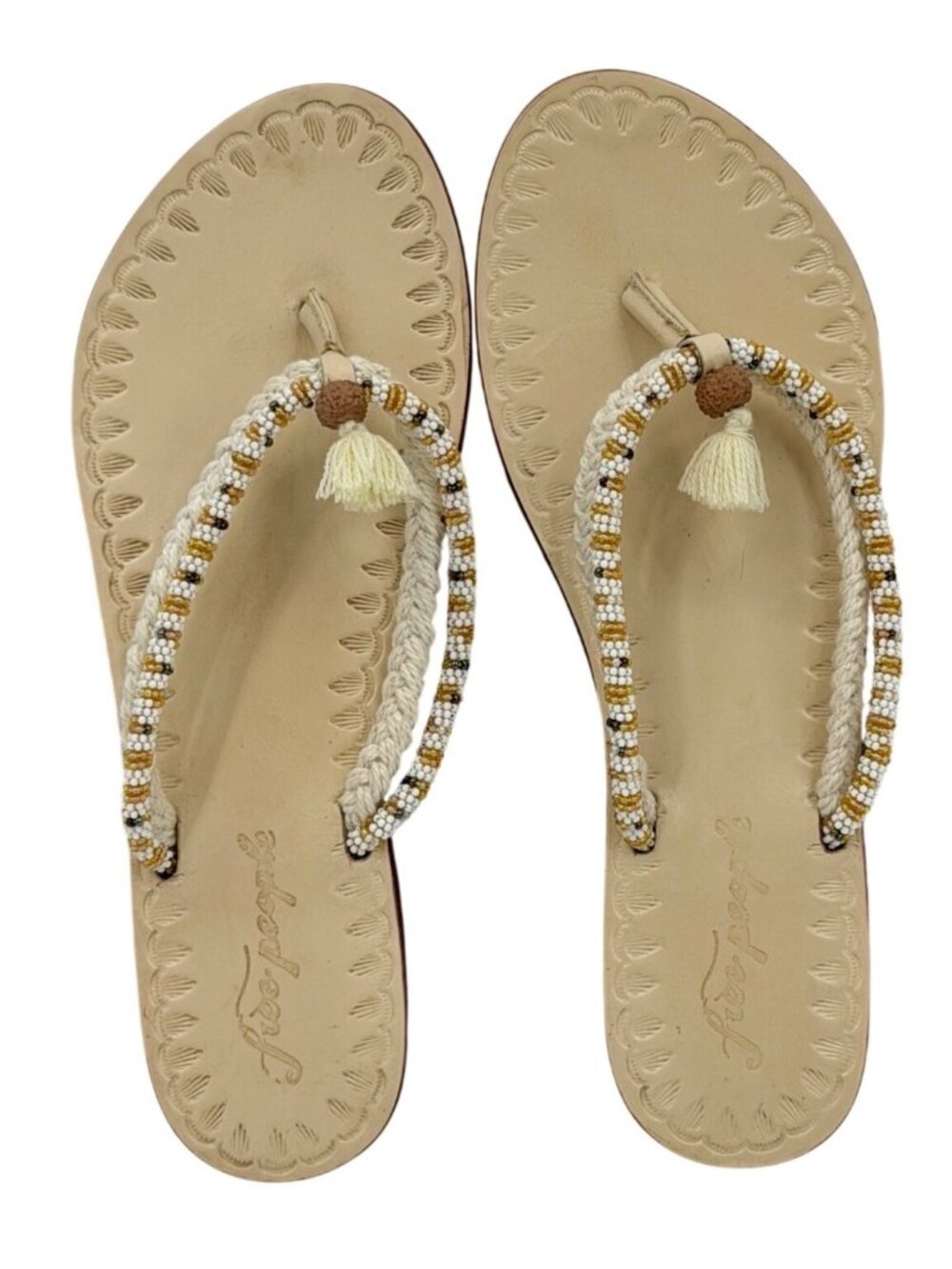 NIB Free People Beaded Tassel Sandals 10| Cottagecore Ethereal Boho Indie Sleaze - Picture 12 of 16